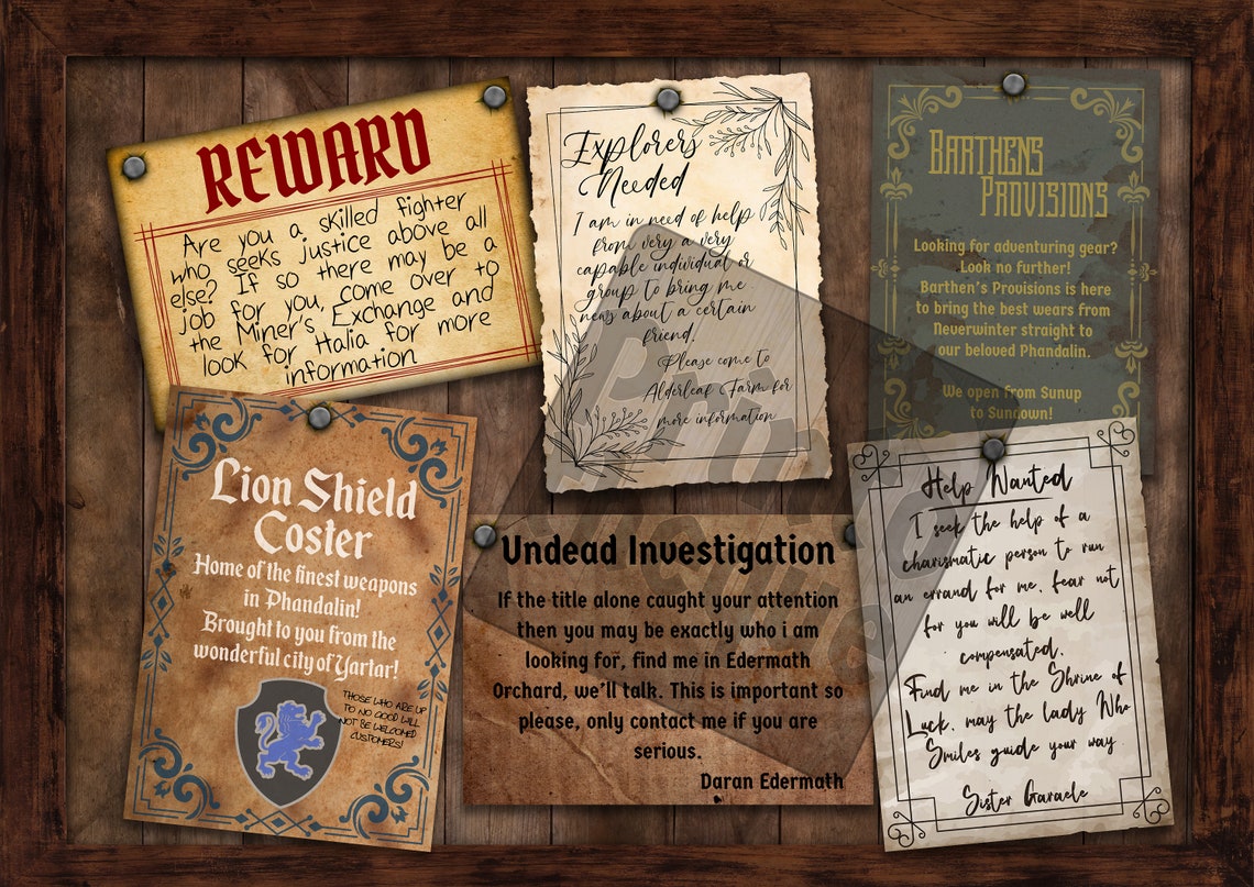 Lost Mine of Phandelver D&amp;D Handouts Bundle Campaign Assets - Etsy