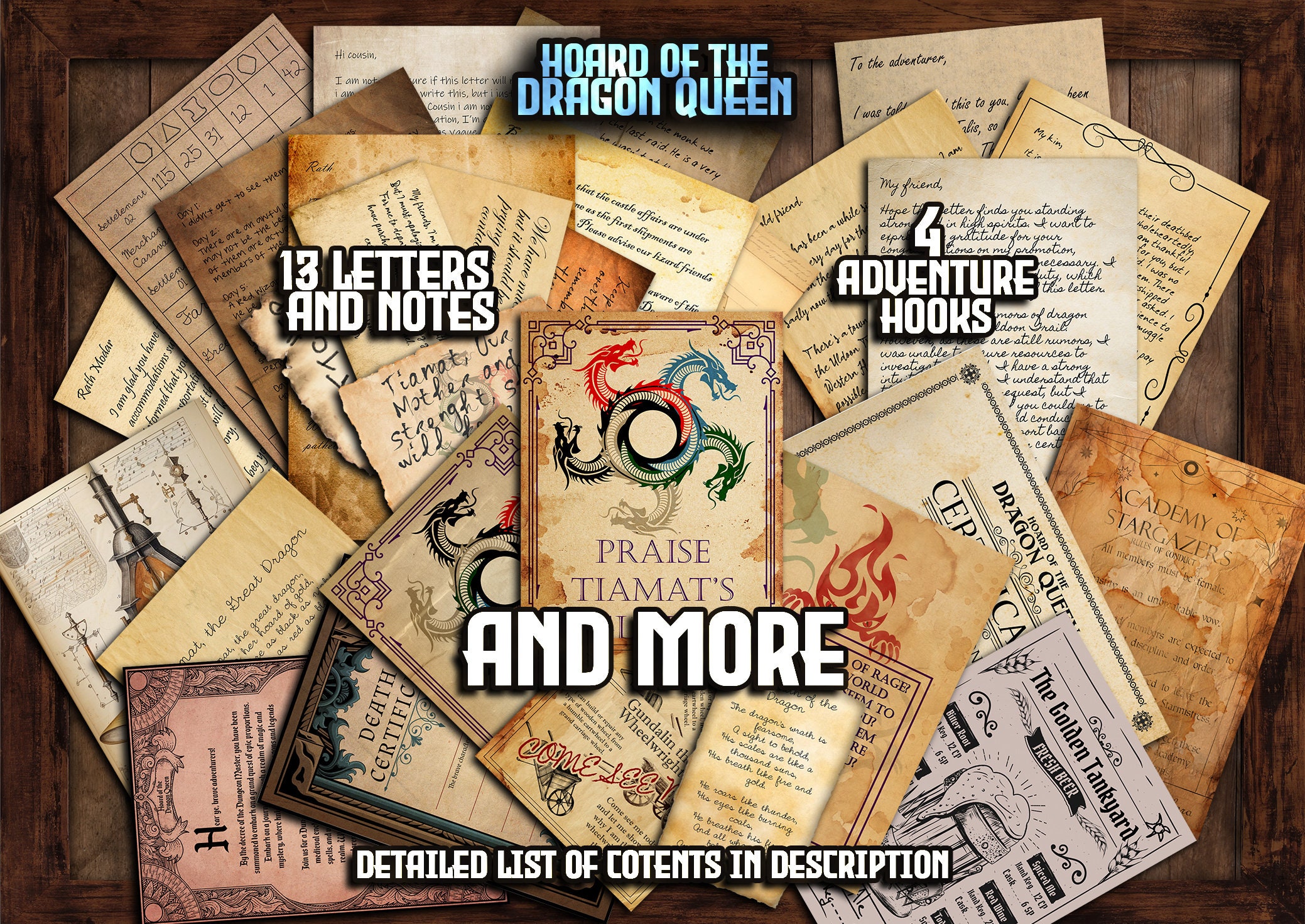 Hoard of the Dragon Queen 50 D&amp;D Handouts and (Instant Download) - Etsy