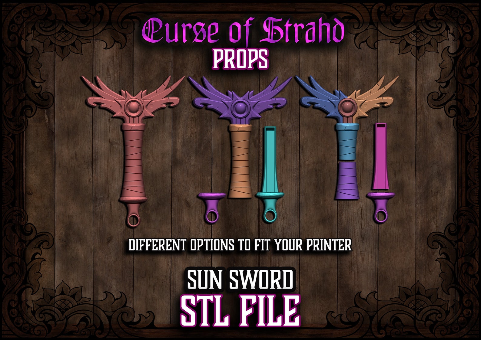 Curse of Strahd 3D Printable Prop Sunsword Hilt Dice Holder STL FILES ...
