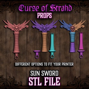 Curse of Strahd Sunsword Hilt Prop: 3D Printable STL File, Dice Holder ...