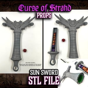 Curse of Strahd Sunsword Hilt Prop: 3D Printable STL File, Dice Holder ...
