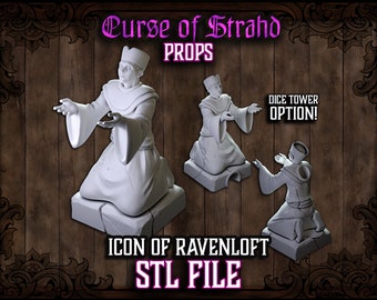 Curse of Strahd 3D Printable Prop - Icon Of Ravenloft - Dice Tower - STL FILES ONLY -DnD Prop