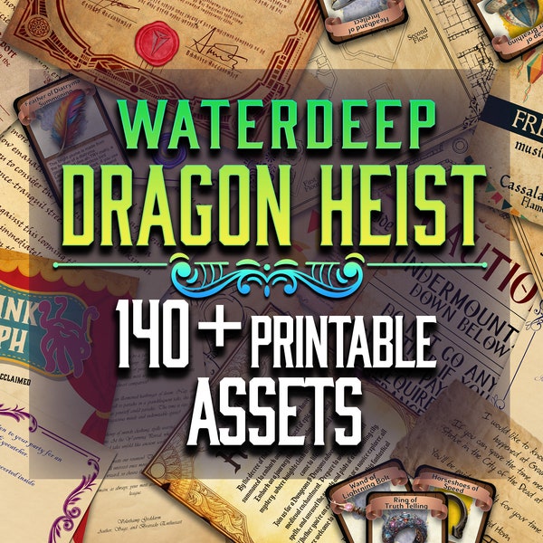 Waterdeep Dragon Heist 140 + D&D Handouts and Assets Bundle - Donjons et Dragons - Ressources - Seigneurs - DM Gift - Faction - VTT - Imprimable