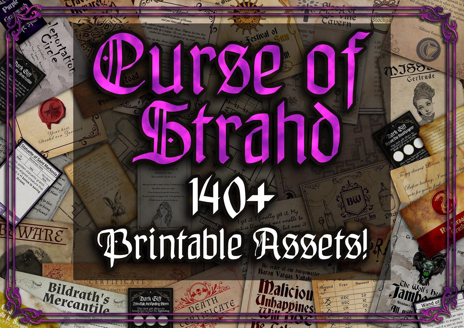 Curse of Strahd D&D Handouts: 140+ Printable Immersive Letters, Scrolls ...