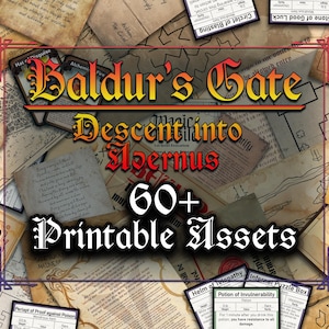 Baldur's Gate Descent in Avernus D&D Handouts: 60+ druckbare immersive Briefe, Schriftrollen und mehr! (Digitaler Download)