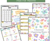 Classroom Organization Printable, Teacher Organizer Template, and Binder Sheets, Classroom Planning PDF, Classroom Productivity Printable