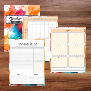 Teacher Lesson Planner, teacher lesson plan template, teacher record book, lesson plan book, teacher plan book, Happy Teacher Planner
