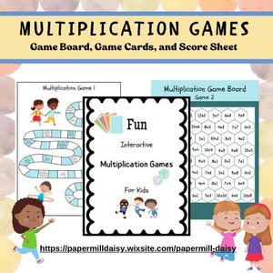 Fun Multiplication Board Games for Kids, Printable Math Game ...
