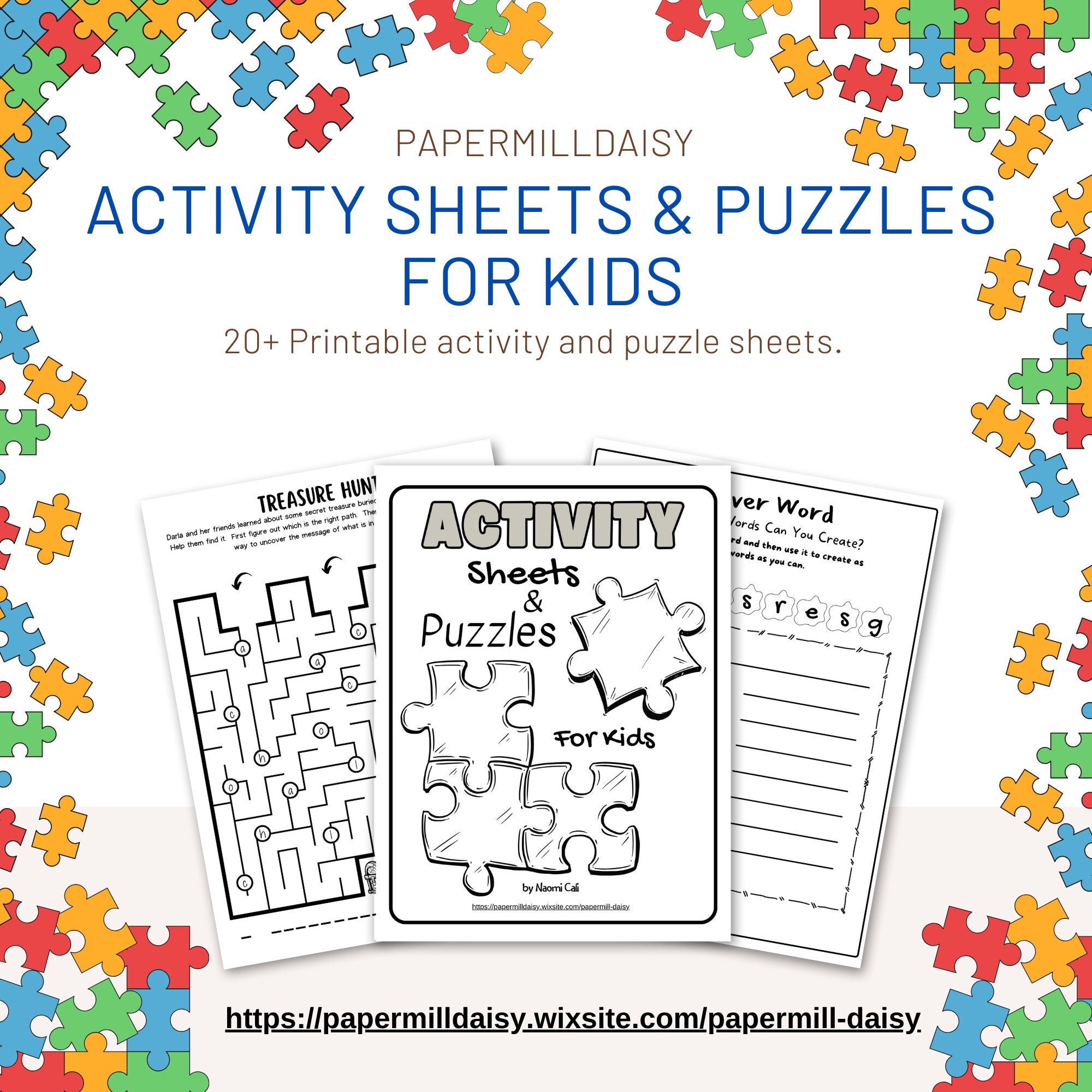 Activity Sheets and Puzzles for Kids, Activity Worksheets, Busy Book ...
