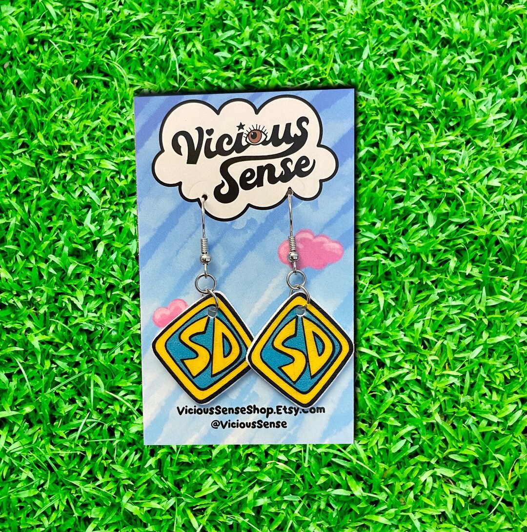 Scoob Tag Earrings Etsy