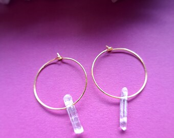 Earrings Hoop Earrings Rock Crystals Charms Gemstones Spikes Minimalist Accessories Jewelry Gift for her