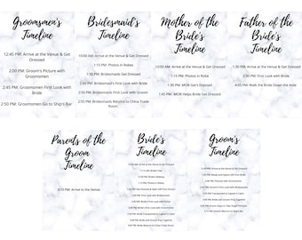 Plantilla de línea de tiempo de boda