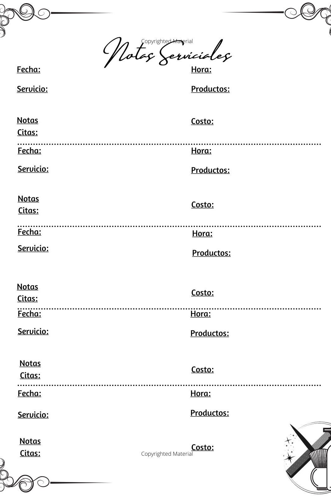 EDITABLE Forms Bundle for Hair Salons and Hair Stylist SPANISH VERSION