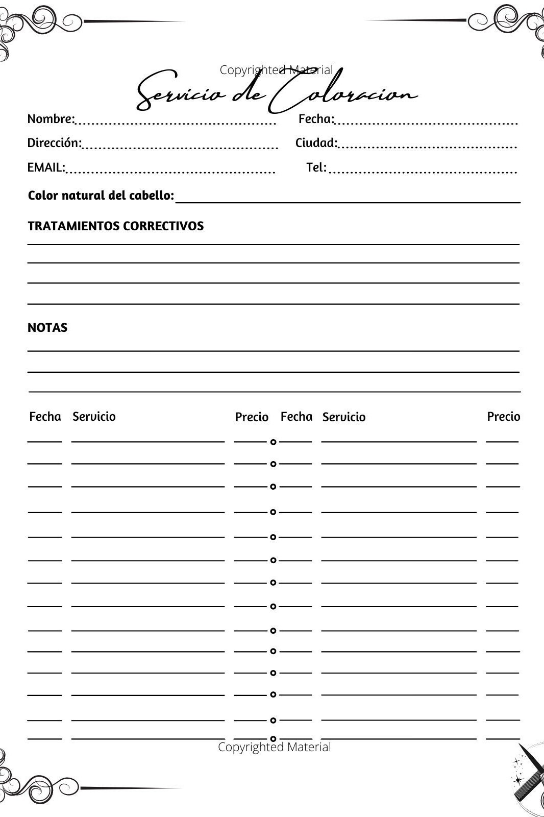 EDITABLE Forms Bundle for Hair Salons and Hair Stylist SPANISH VERSION