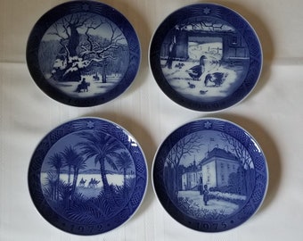 Set of 4 Royal Copenhagen Christmas Plates