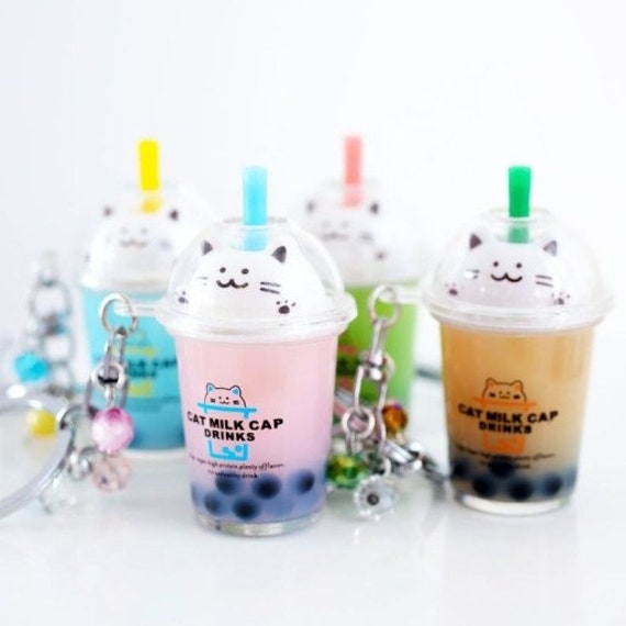Boba Milk Tea Keychain / Boba Car Accessories/ Bubble Tea Drink