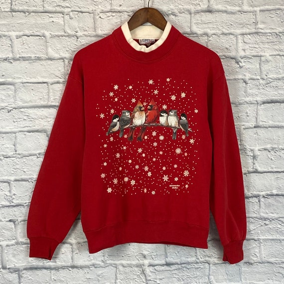 Vintage Morning Sun Christmas Cardinals Crewneck … - image 5