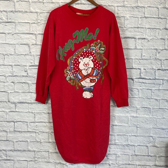 Vintage 1980s MBC Christmas Bear Nightgown - image 5