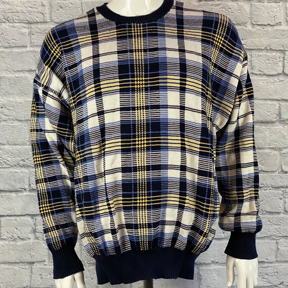 Vintage 1990s Unisex Plaid Sweater - image 1