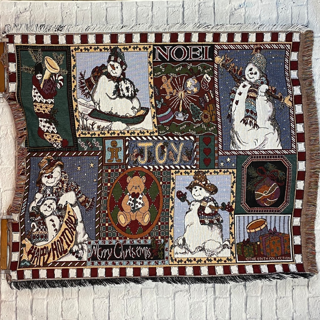 Vintage Goodwin Weavers the Edith Collection Christmas Tapestry Throw