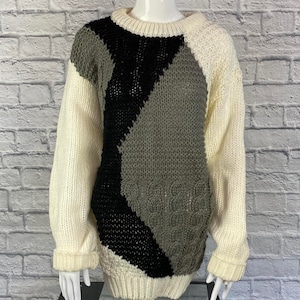 Vintage 1980s Expressions Abstract Asymmetric Heavyweight Sweater