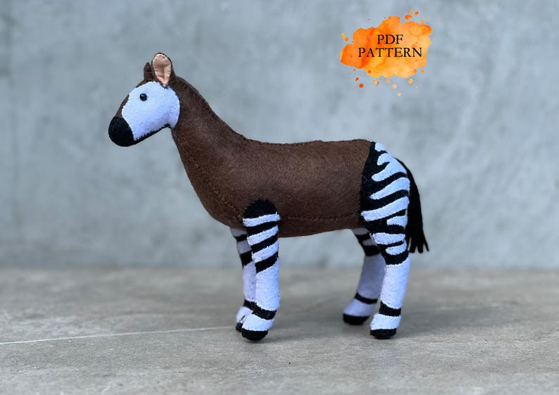Felt OKAPI * Digital Sewing Pattern PDF * Safari Stuffed Animals - Etsy ...