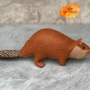 Filtbäver *2 storlekar* Digitalt sömnadsmönster i PDF-format * Gosedjur i skogen