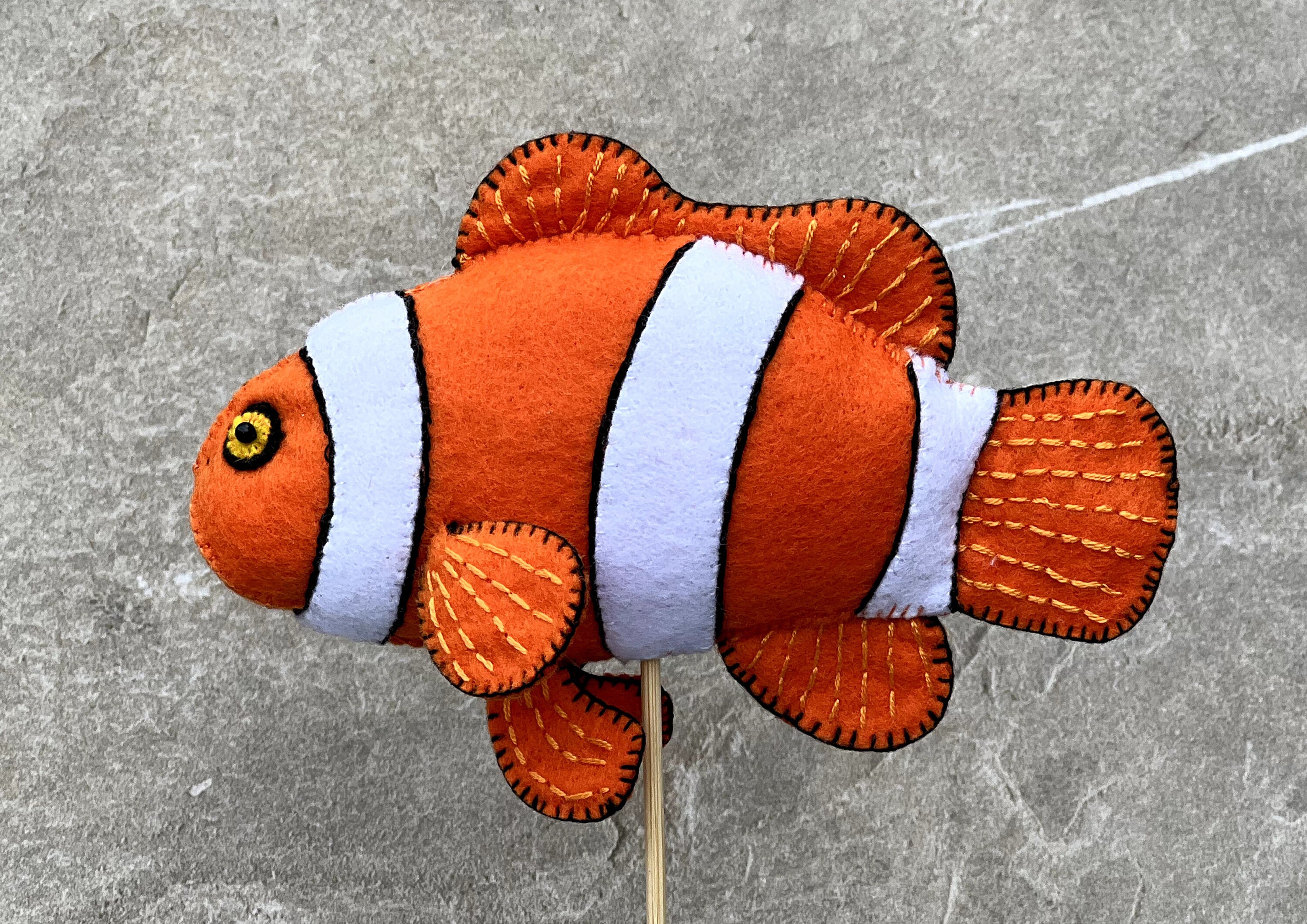 Felt CLOWNFISH * Digital Sewing Pattern PDF * Fish Aqua Water Creatures ...