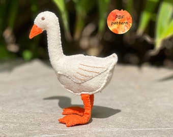 Felt Goose Sewing Pattern PDF Small Farm Animals Stuffed Animals Toy Ornament Gift