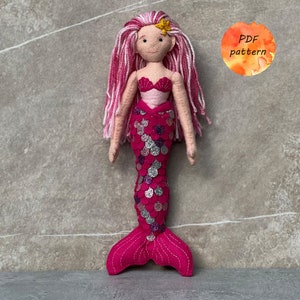Felt Mermaid Doll Sewing Pattern PDF