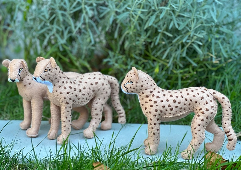 Felt Cheetah Sewing Pattern PDF Safari Stuffed Animals Toy Etsy