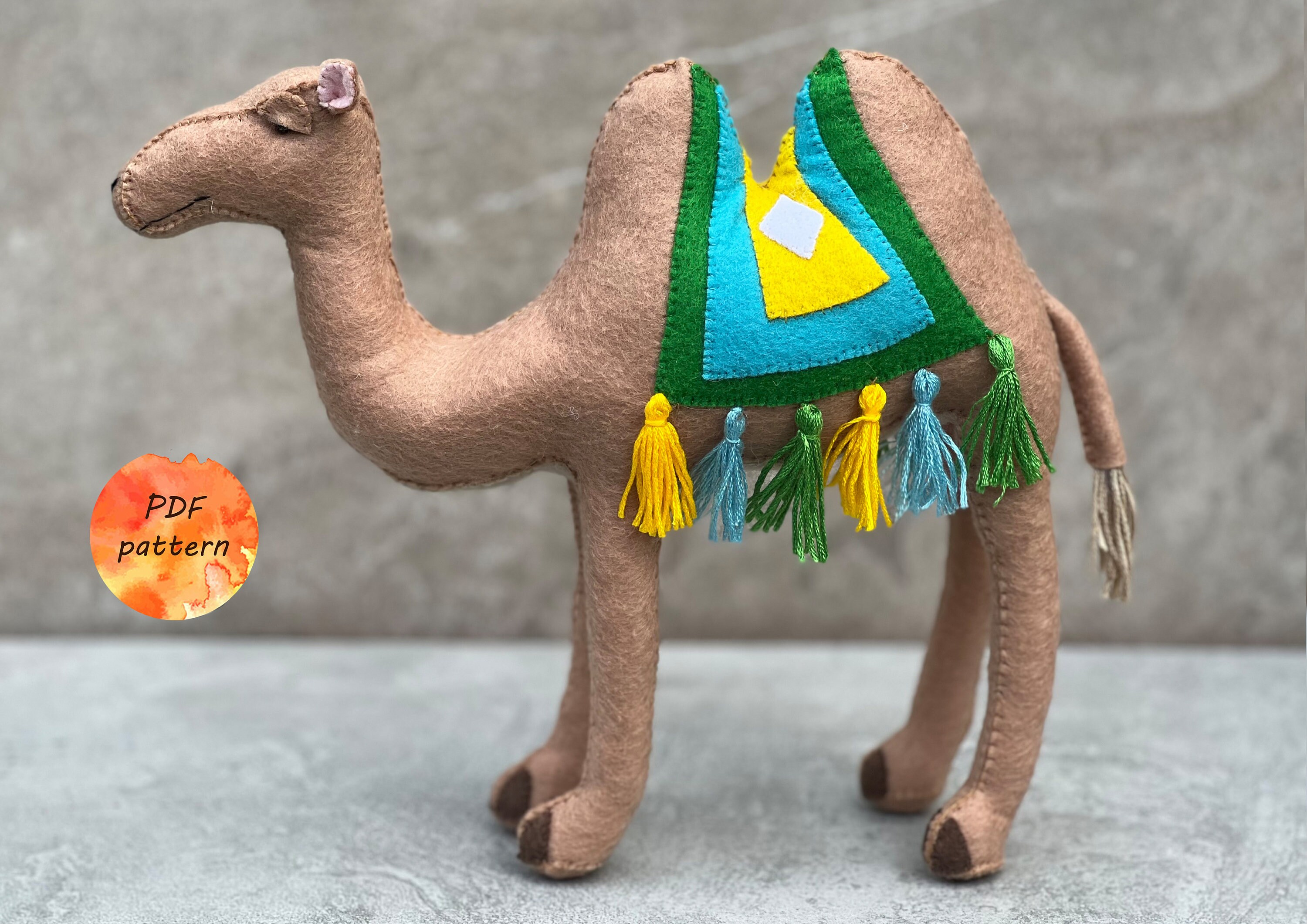 Felt Bactrian Camel Sewing Pattern PDF Camelids Stuffed Animals DIY ...