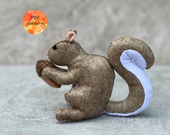 Felt Squirrel * Digital Sewing Pattern PDF * Woodland Stuffed Animals