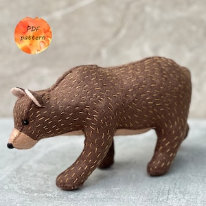 Felt Bear Sewing Pattern PDF Woodland Stuffed Animals Christmas