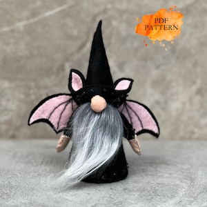 Gnome chauve-souris en feutrine * Patron de couture numérique PDF * Projet de feutrine à faire soi-même * Halloween