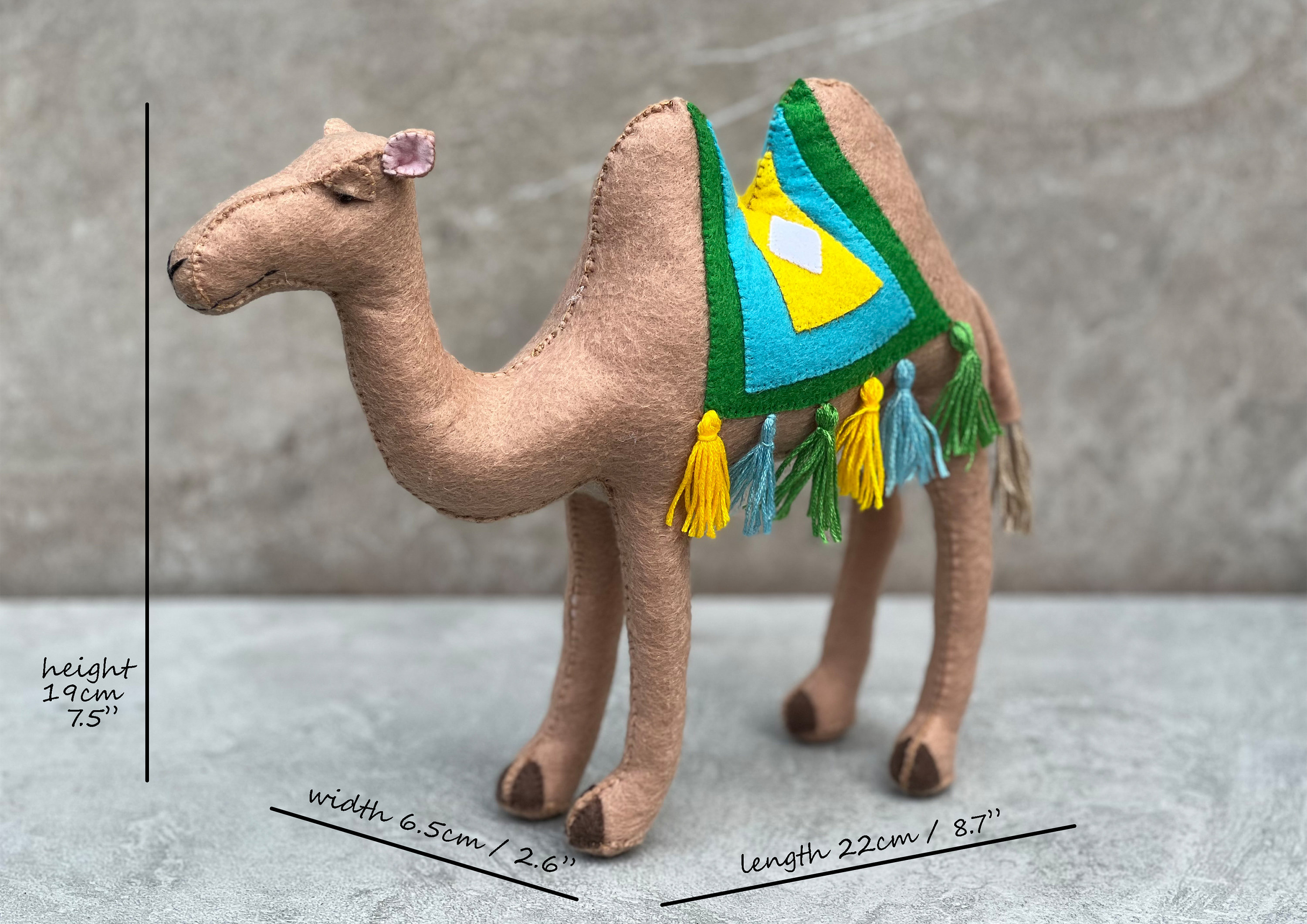Felt Bactrian Camel Sewing Pattern PDF Camelids Stuffed Animals