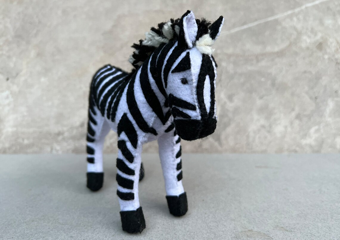 Felt Zebra Sewing Pattern PDF Safari Stuffed Animals Toy Etsy