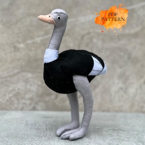 Felt OSTRICH * Digital Sewing Pattern PDF * Safari Stuffed Animals