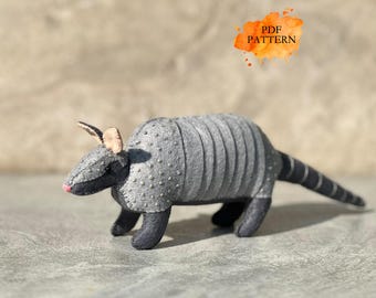 Felt Armadillo Sewing Pattern PDF Jungle Stuffed Animals