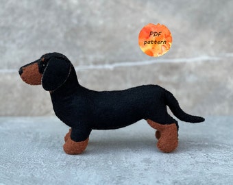 Felt Dachshund Dog Sewing Pattern PDF Farm Animals