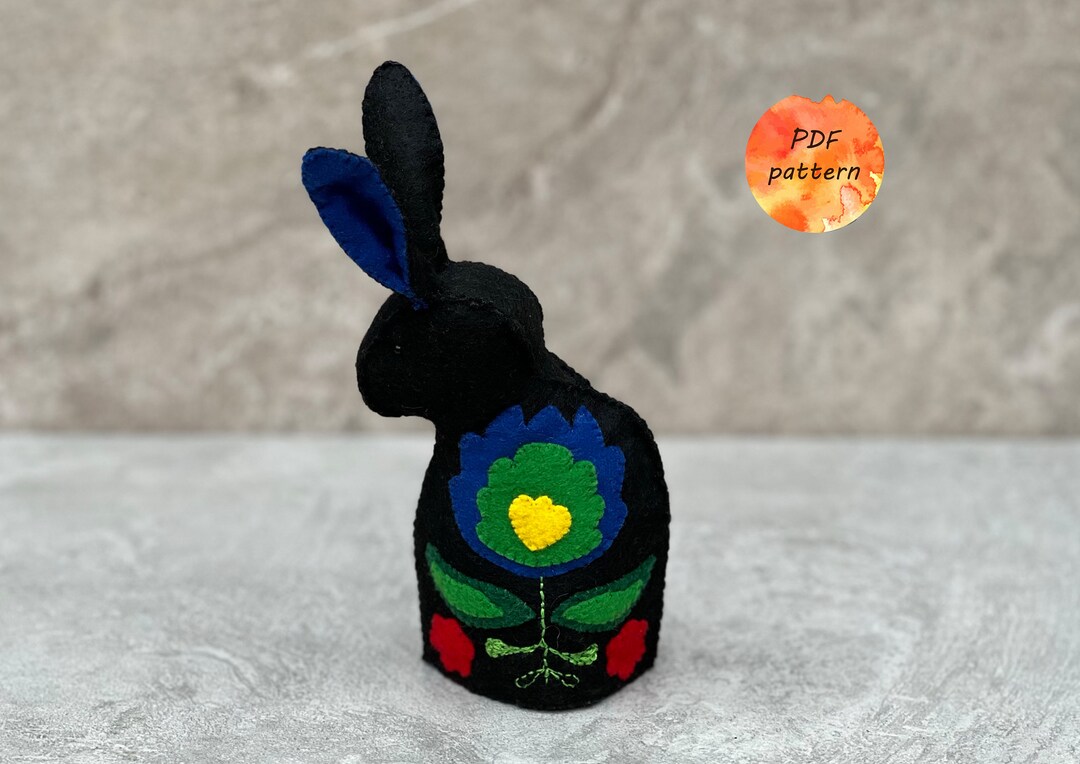 Felt Bunny Rabbit Egg Cosy *digital Sewing Pattern PDF* Folk Art Easter ...