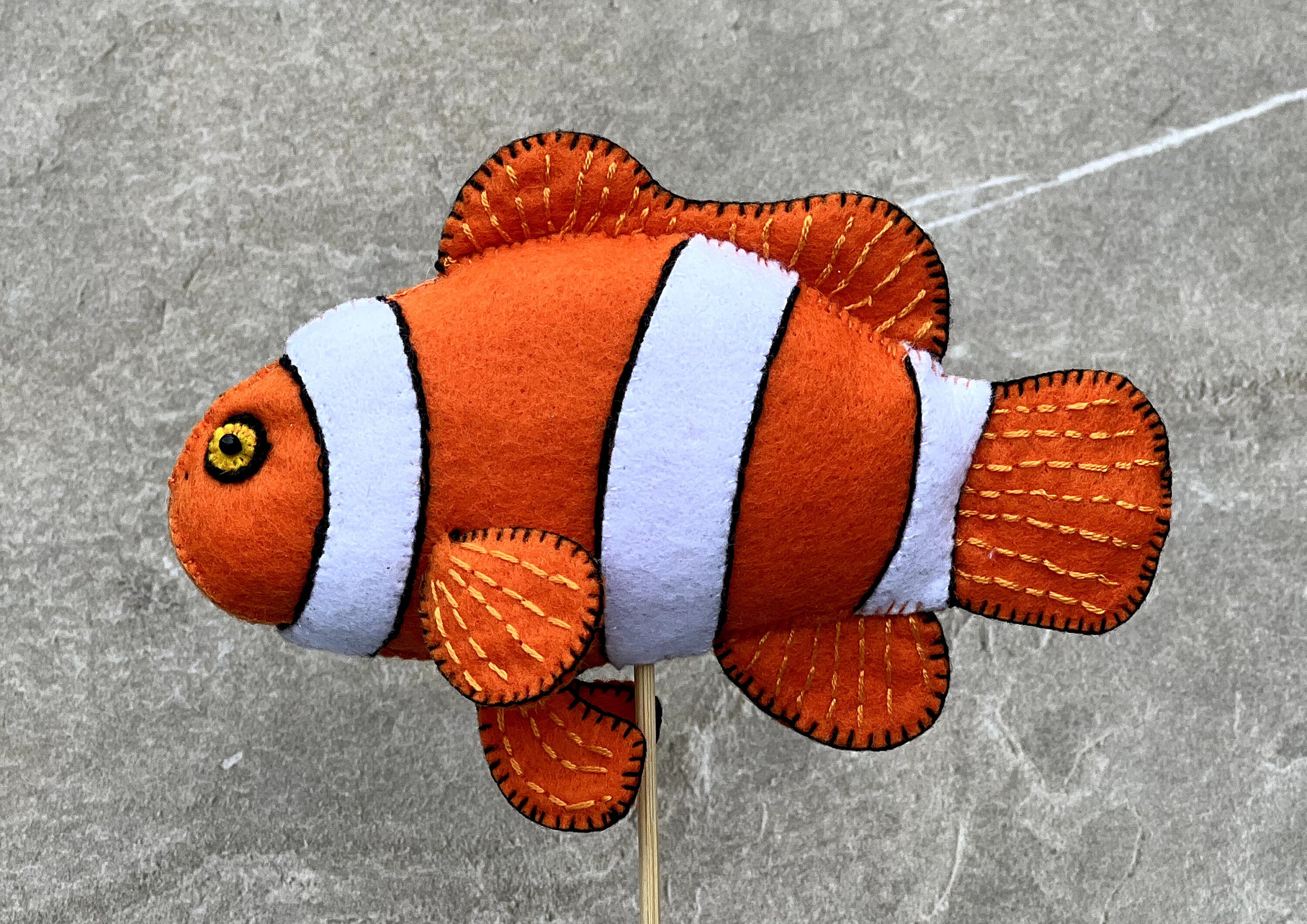 Felt CLOWNFISH * Digital Sewing Pattern PDF * Fish Aqua Water Creatures ...