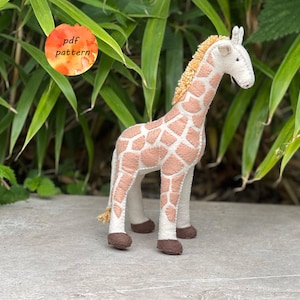 Felt Giraffe Digital Sewing Pattern PDF Safari Stuffed Animals Toy Ornament Gift