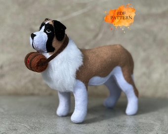 フェルト製セントバーナード犬 * デジタル縫製パターン PDF * フェルト