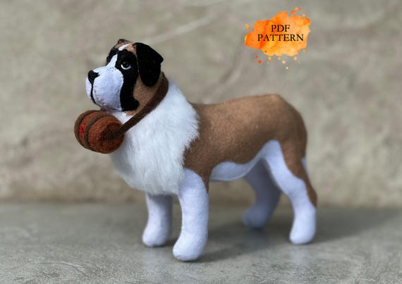 Felt St Bernard Dog Digital Sewing Pattern PDF Digital File
