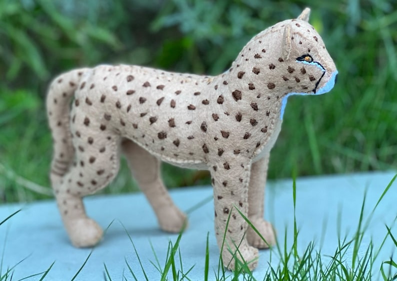 Felt Cheetah Sewing Pattern PDF Safari Stuffed Animals Toy Etsy
