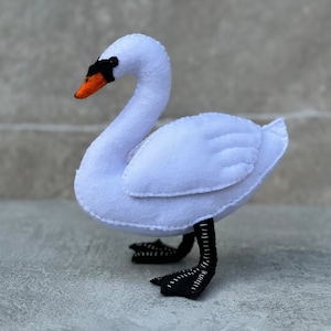Felt Mute Swan Sewing Pattern PDF Birds Stuffed Animals Toy Ornament Gift