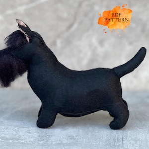 Felt Scottish Terrier * 2 sizes*  Digital Sewing Pattern PDF Stuffed Animals