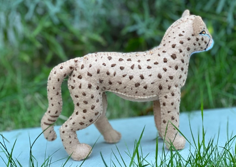 Felt Cheetah Sewing Pattern PDF Safari Stuffed Animals Toy Etsy