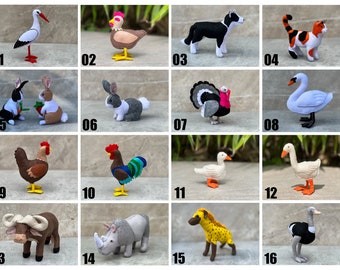 Special * Bundle * Choose any 6 Patterns * Safari Farm Animals Birds Dolls Ornaments Felt  Sewing Digital Patterns PDF